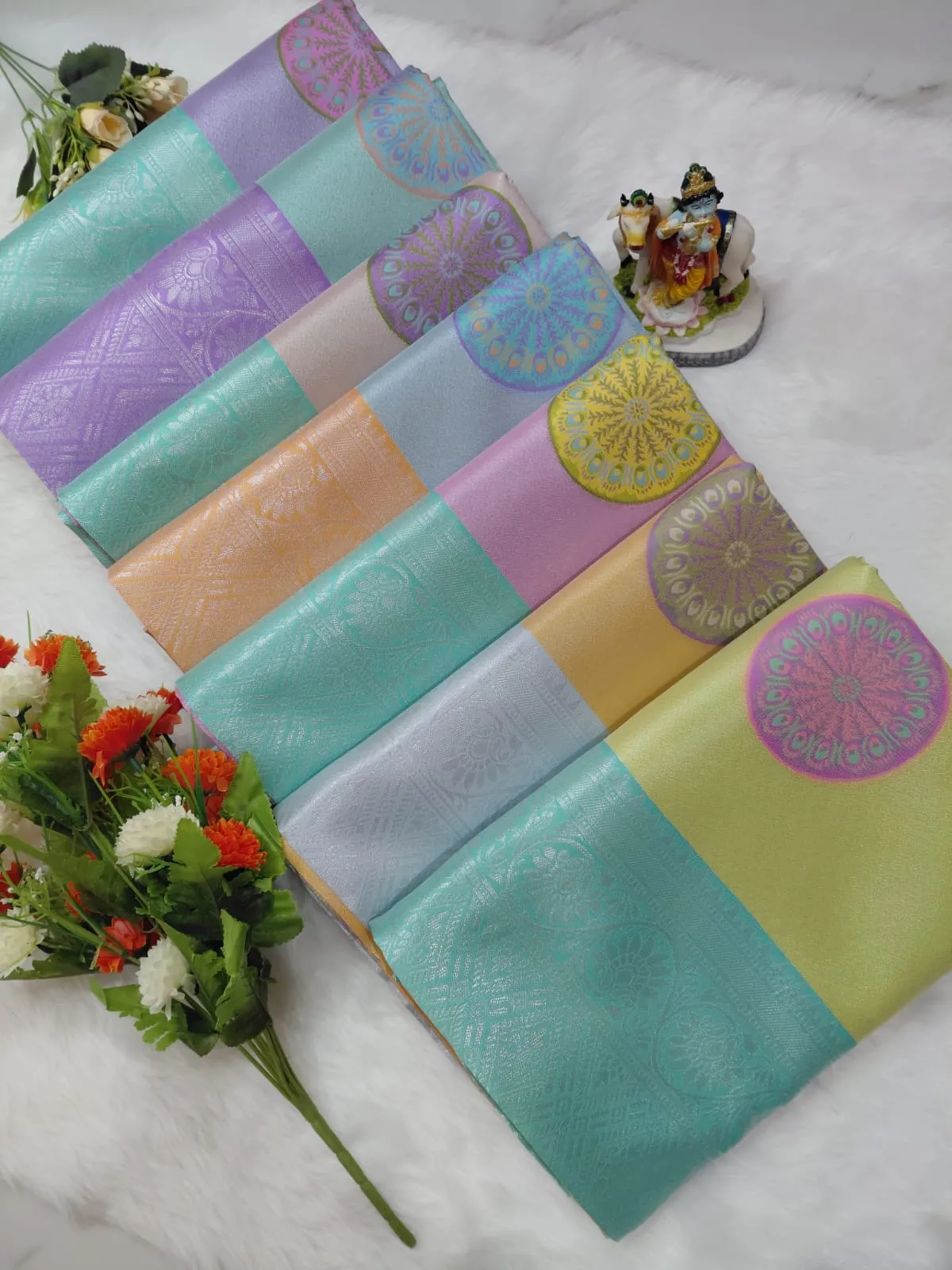 Circle Flower Tissue sarees