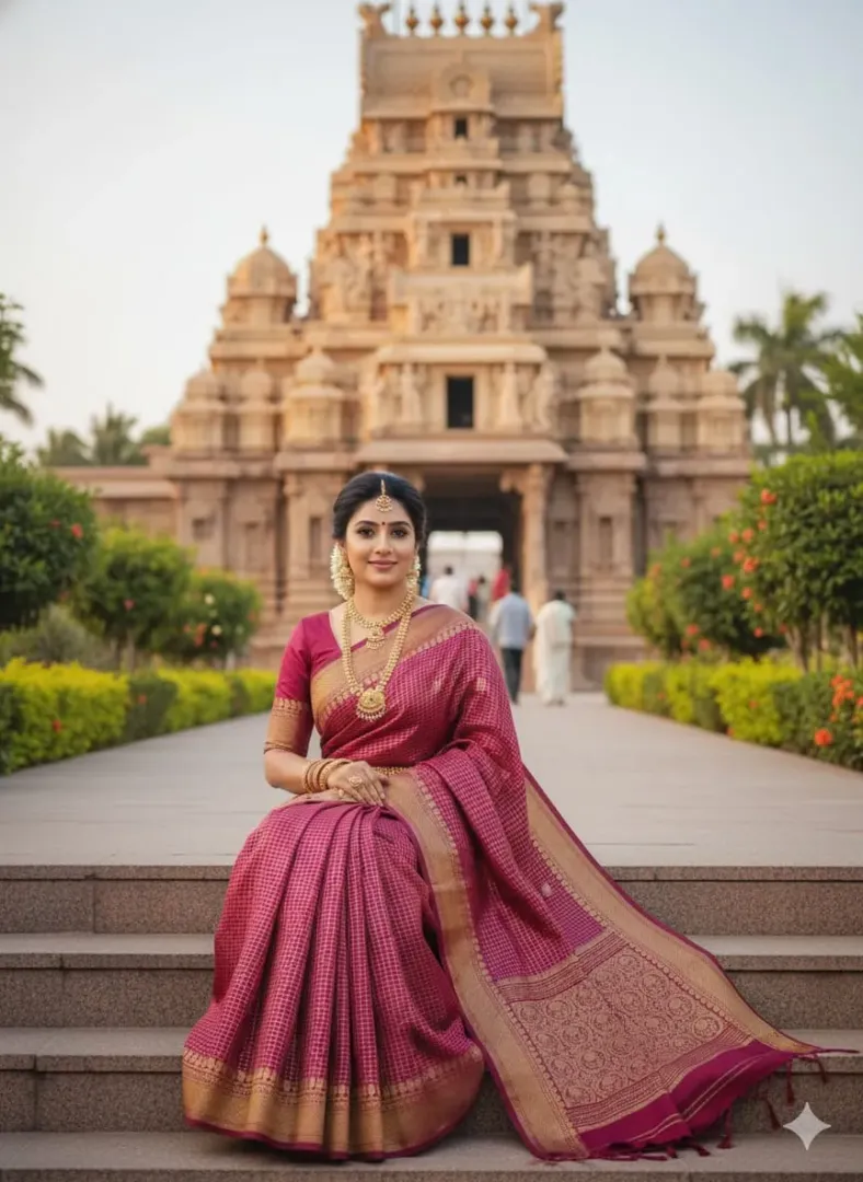 CHECKED SOFT SILK SAREES